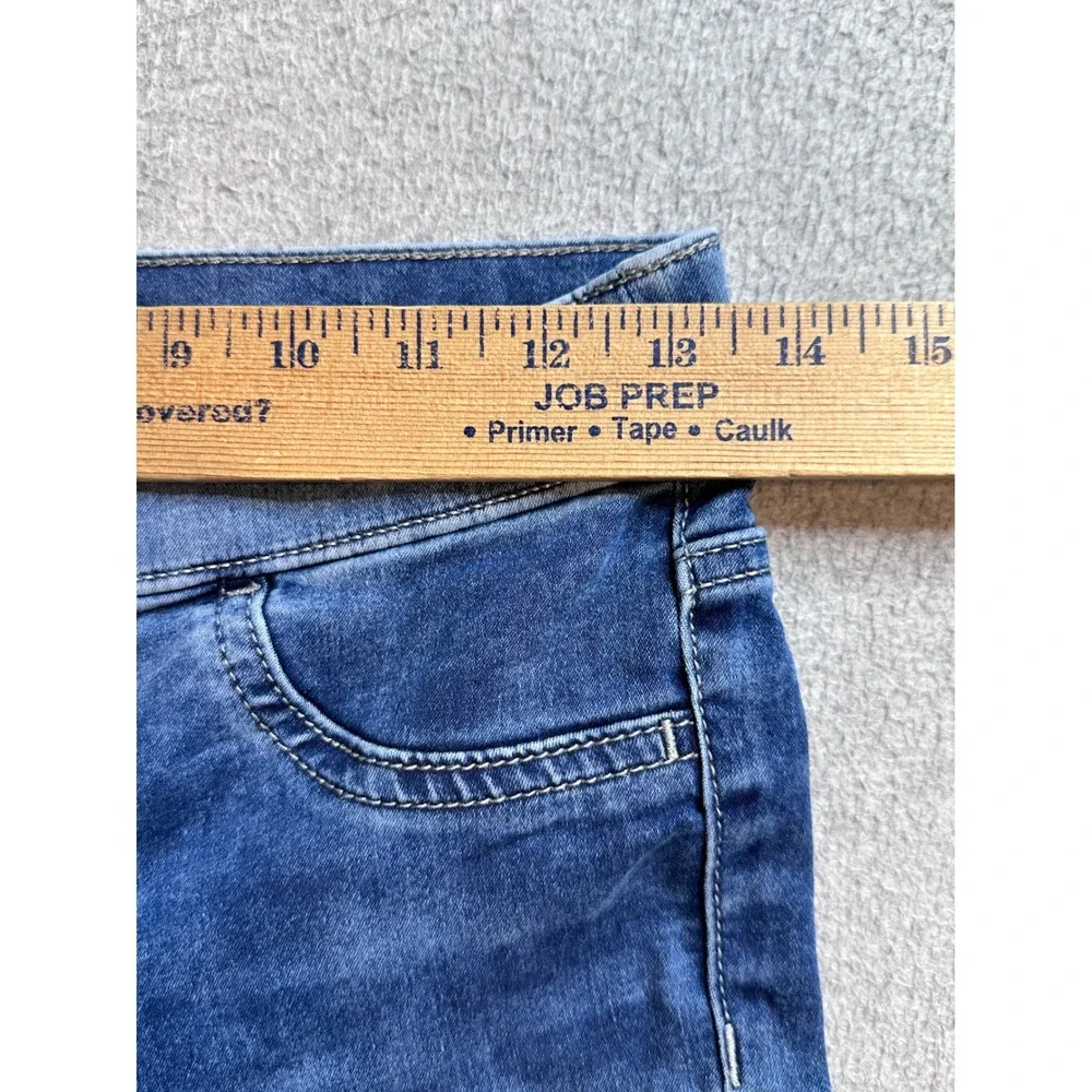 Justice Skinny Jeggings Jeans Girls 14 Medium Dark Wash Blue Denim‎ Released Hem